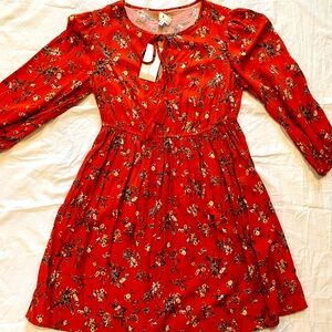 True Craft Printed Babydoll Dress Size S NWT